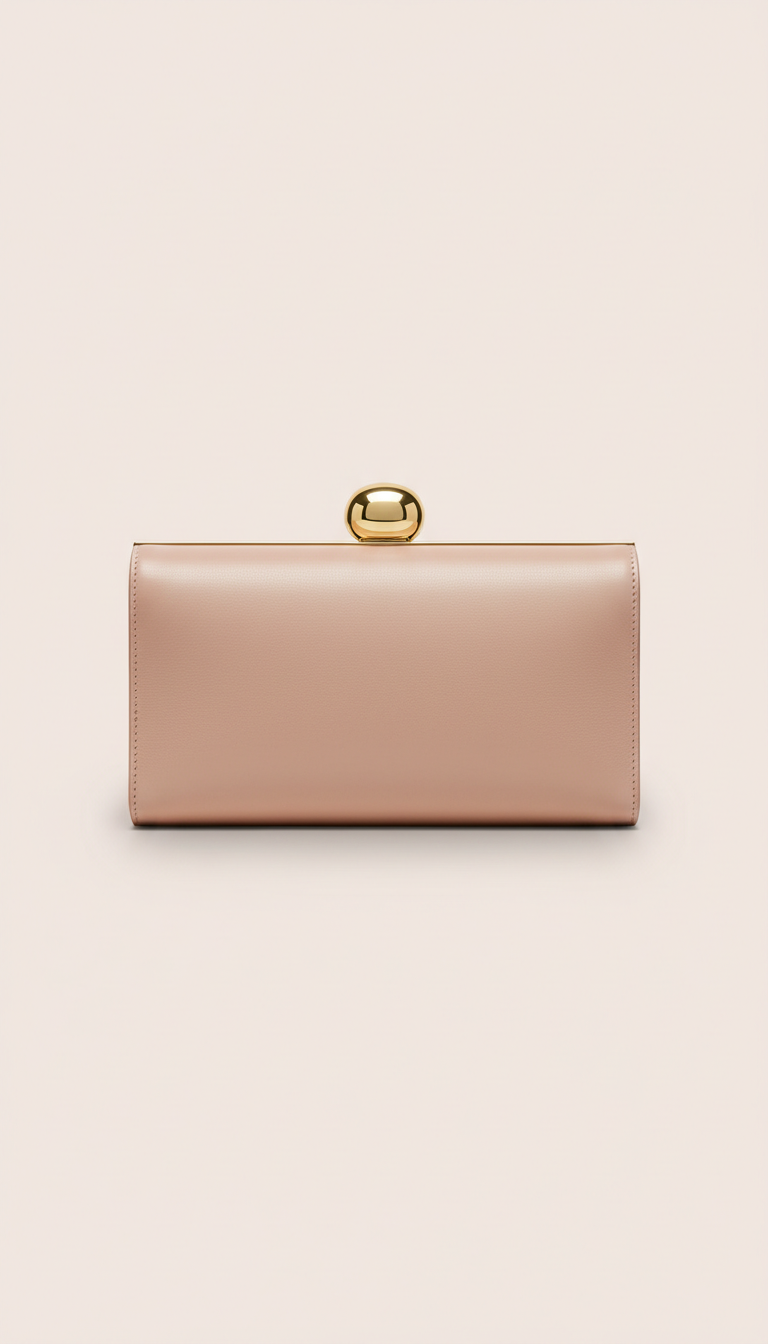 Structured Box Bag With Gold Accents